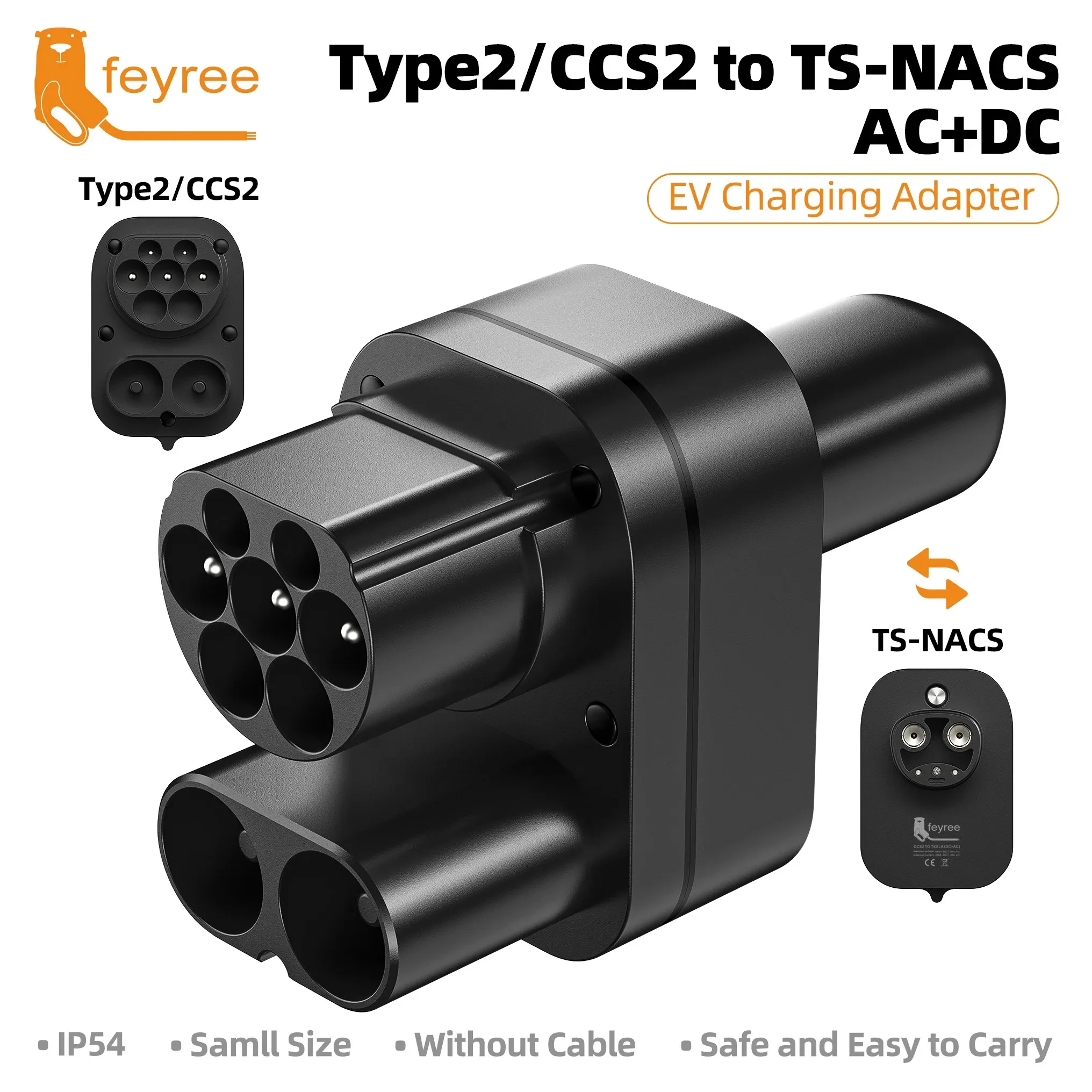 CC2 TO TESLA (1) Feyree CCS2 to Tesla AC+DC Adapter Fit for Tesla Model 3/X/Y - Image 1
